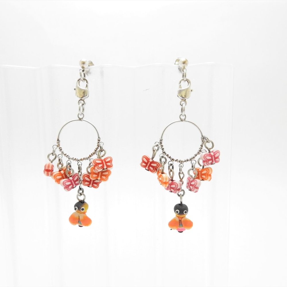 BEE SILVER CIRCLE EARRINGS NECKLACE GIRL WOMEN